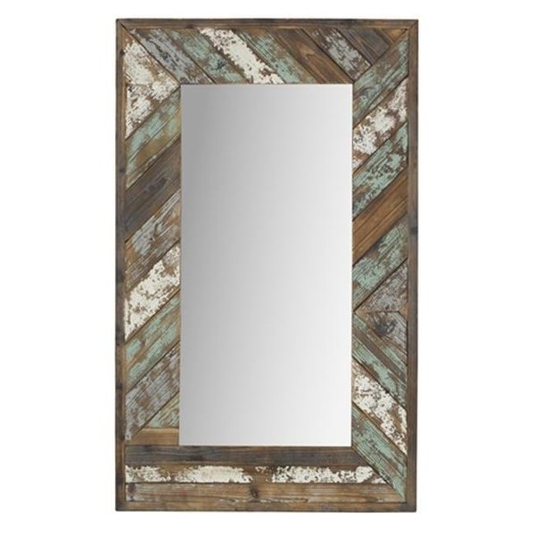 Aspire Home Accents Aspire Home Accents 5445 Brogan Distressed Wood Slat Wall Mirror - Multicolor 5445